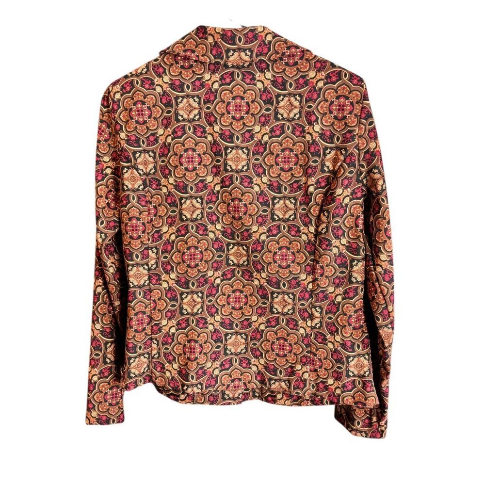 Petite Kim Rogers Signature Women's Burgundy & Brown Blazer - Picture 3 of 7